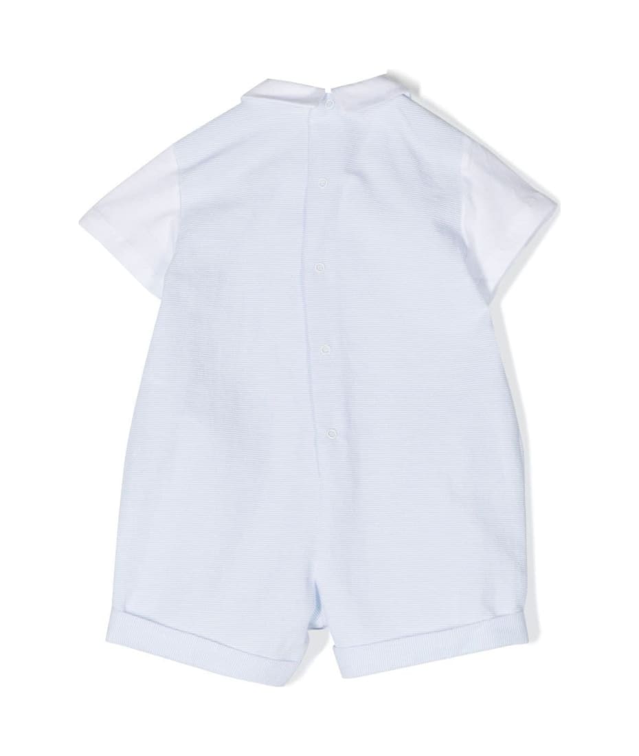 Il Gufo IL GUFO - PINSTRIPE JERSEY ONESIE WITH BOW