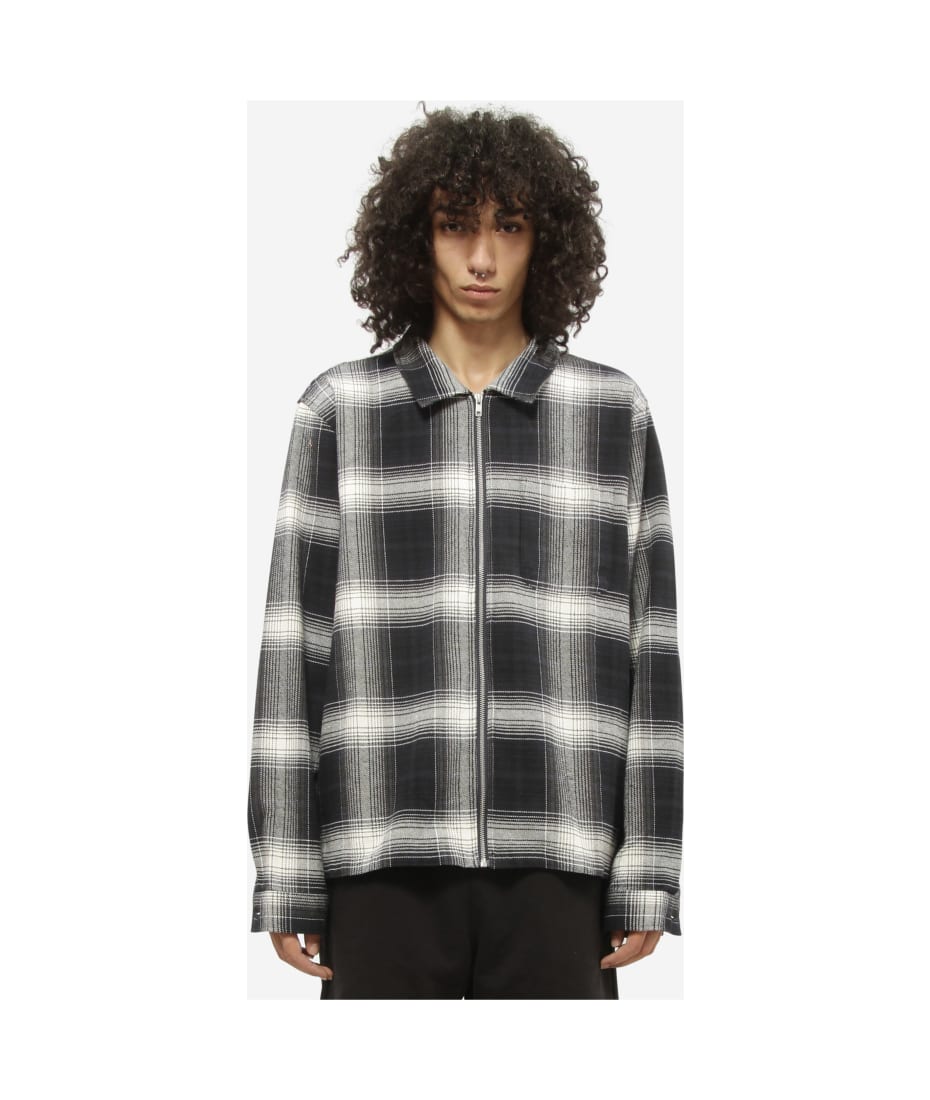 Stussy shadow zip plaid shirt-