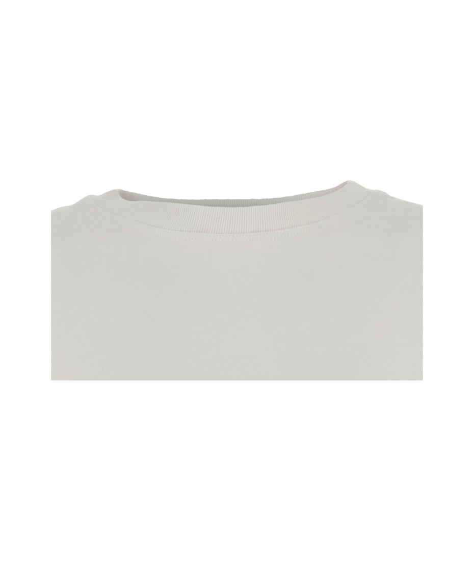 AGOLDE 'runa' White Crewneck T-shirt With Dropped Shoulders