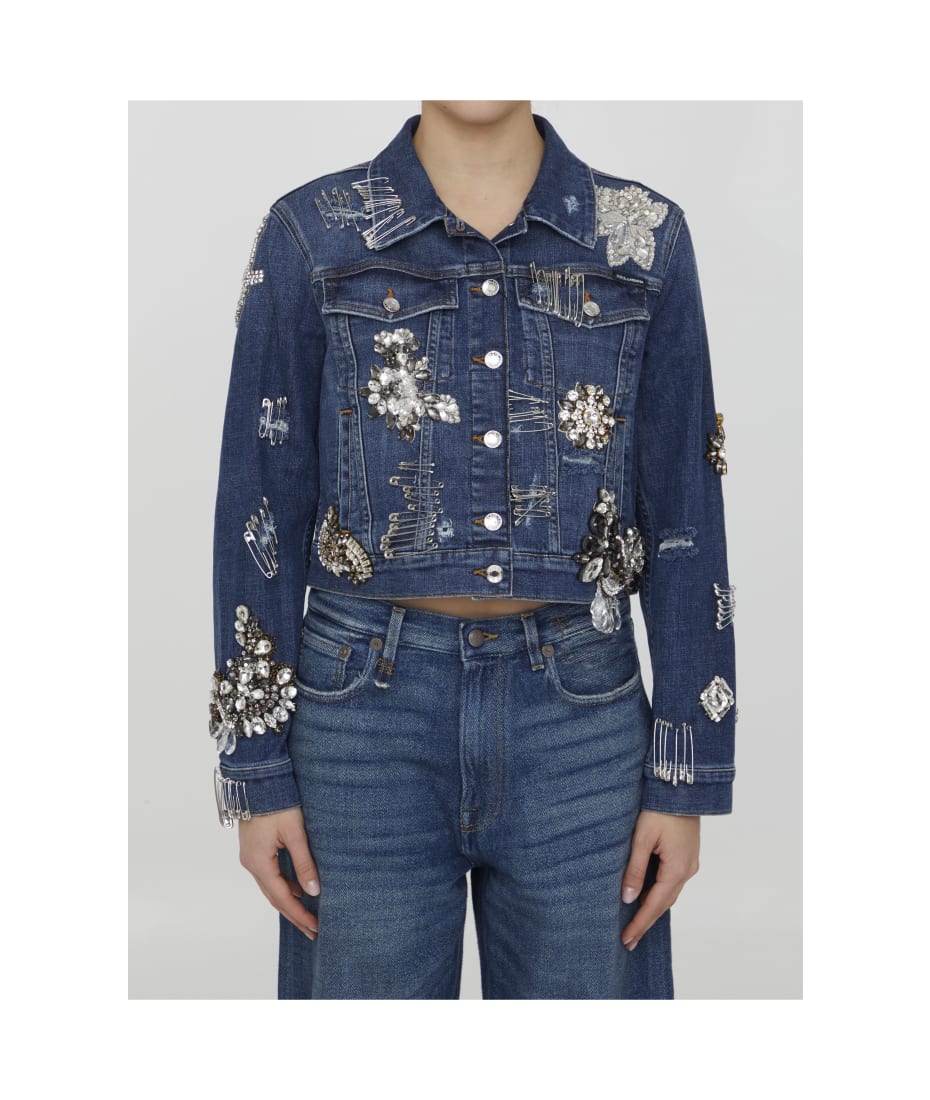 Dolce & Gabbana Denim Jacket With Rhinestones | italist, ALWAYS LIKE A SALE