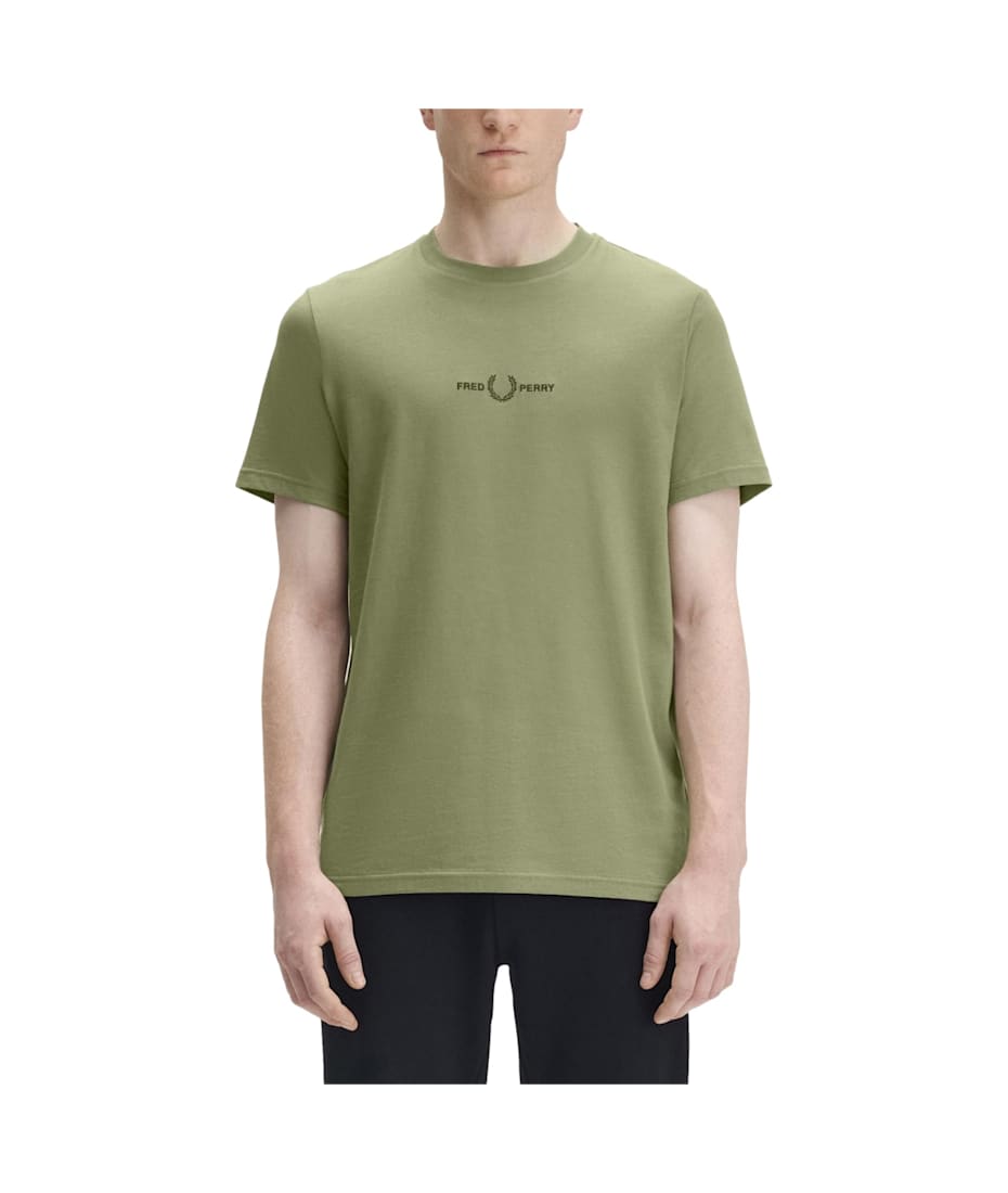 Tシャツ・カットソー FRED PERRY T-SHIRT WITH EMBROIDERED LOGO (FP M4580 54 248) Embroidered T-Shirt - Navy | Men's T-Shirts | Designer T