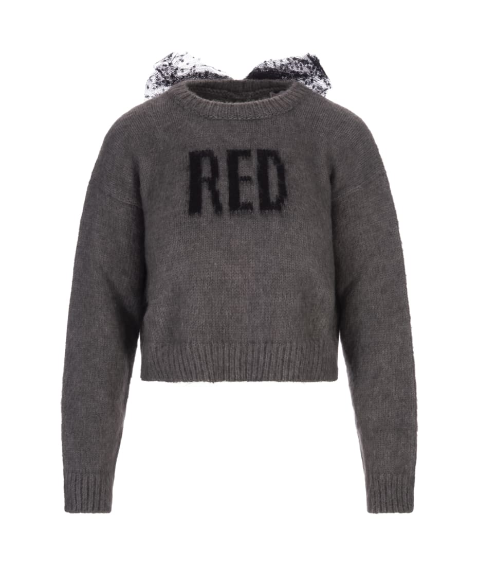 Red Crop Sweater In Grey With Tulle D'esprit RED Valentino | italist, ALWAYS LIKE A