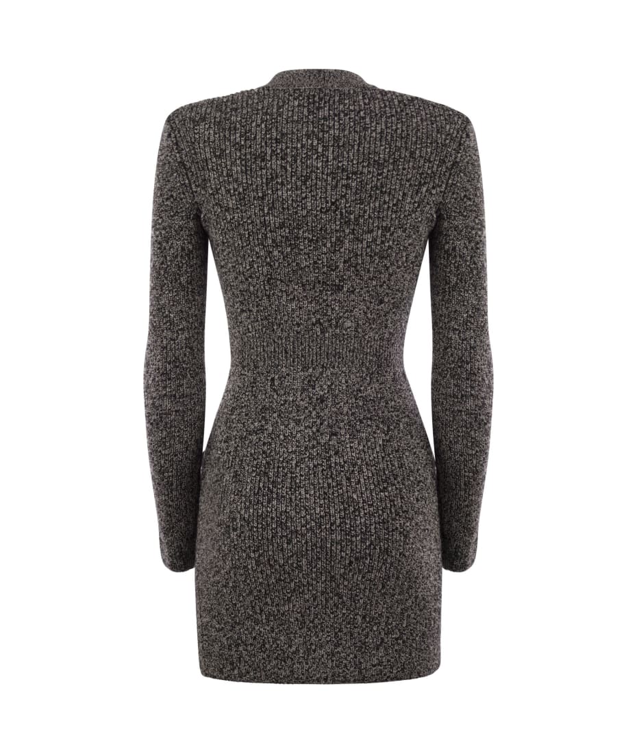 Elisabetta Franchi Logo Patch Double Breasted Coat Dress
