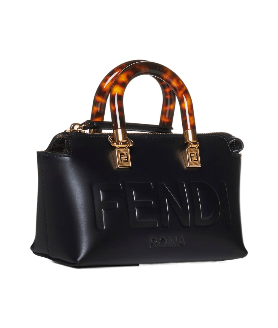 Fendi By The Way Fabric Mini Boston Bag Blue 8BS067AL9QF0E2A