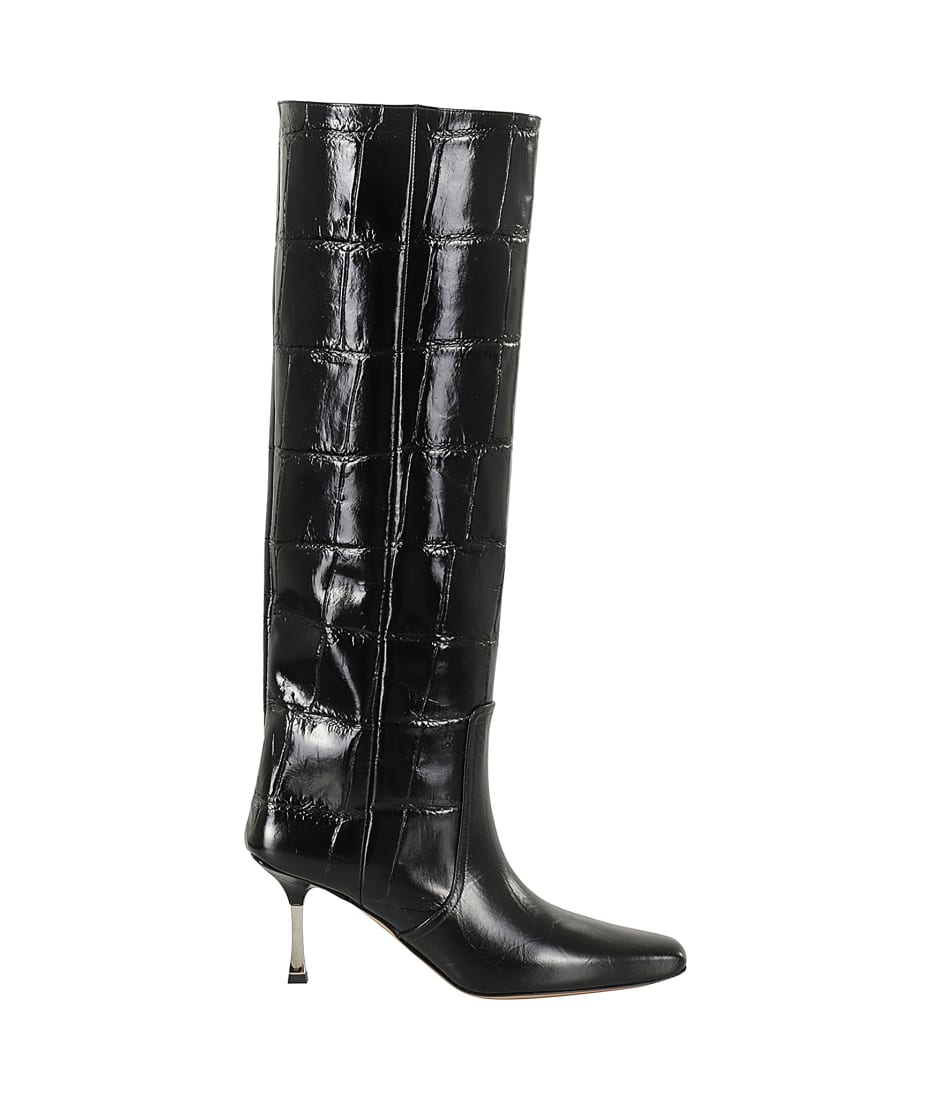 ★関税負担無し★ ※要在庫確認 PARIS TEXAS Lavinia 75 Boots Lavinia 100 leather knee-high boots in black - Paris Texas