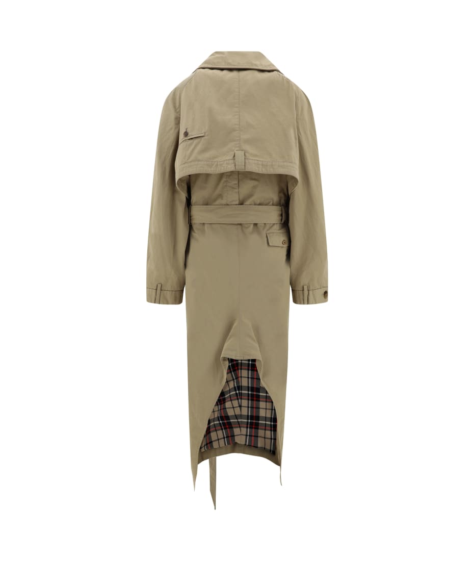 【送料&関税込】Balenciaga Deconstructed Gabardine Trench Co Balenciaga Deconstructed Trench Coat in Desert Beige | FWRD