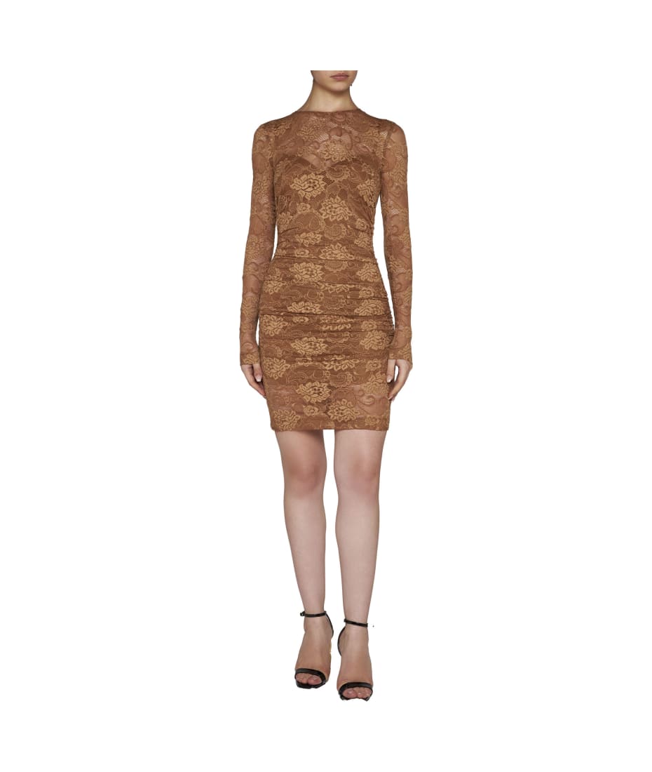 Dolce & Gabbana Lace Paneled Longsleeved Short Dress | italist, ALWAYS LIKE  A SALE