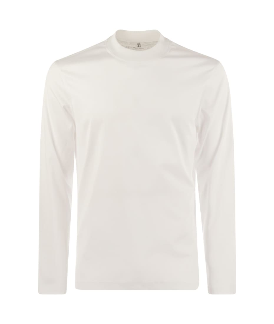 Tシャツ・カットソー BRUNELLO CUCINELLI CHIMNEY NECK T-SHIRT IN EXTRA-LIGHT KNIT BRUNELLO CUCINELLI - CHIMNEY NECK T-SHIRT IN EXTRA-LIGHT