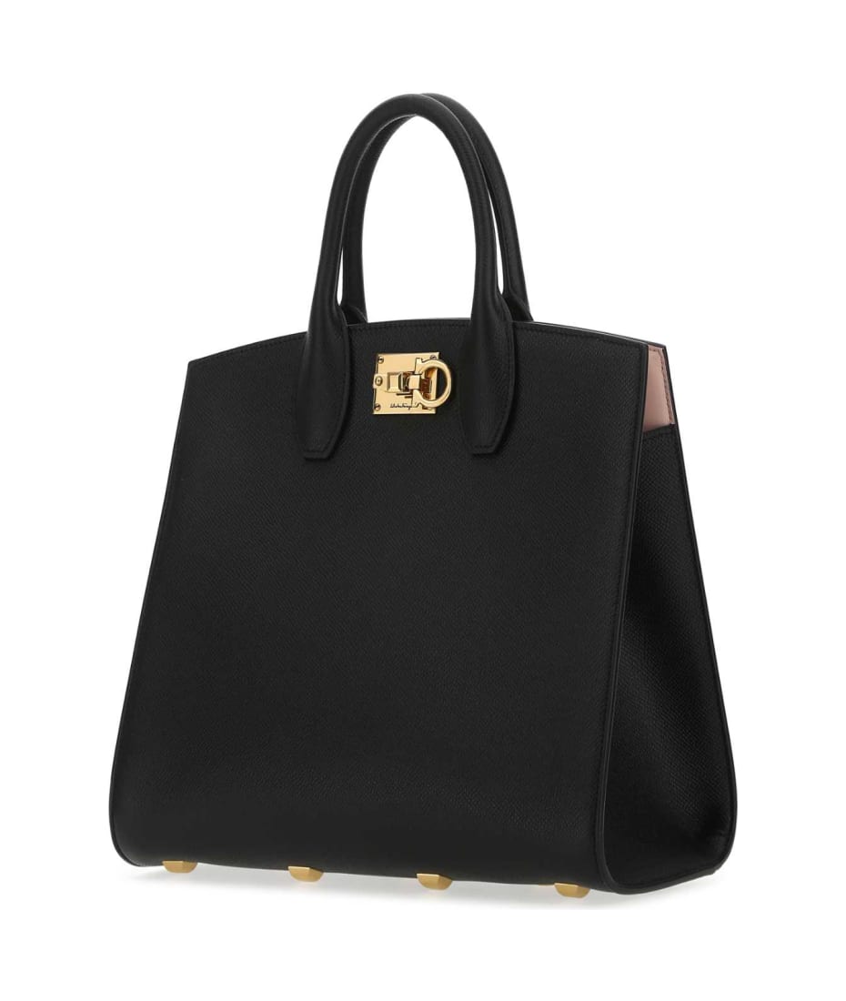 ハンドバッグ SALVATORE FERRAGAMO BLACK LEATHER THE STUDIO HANDBAG Ferragamo Black Leather The Studio Handbag | italist, ALWAYS