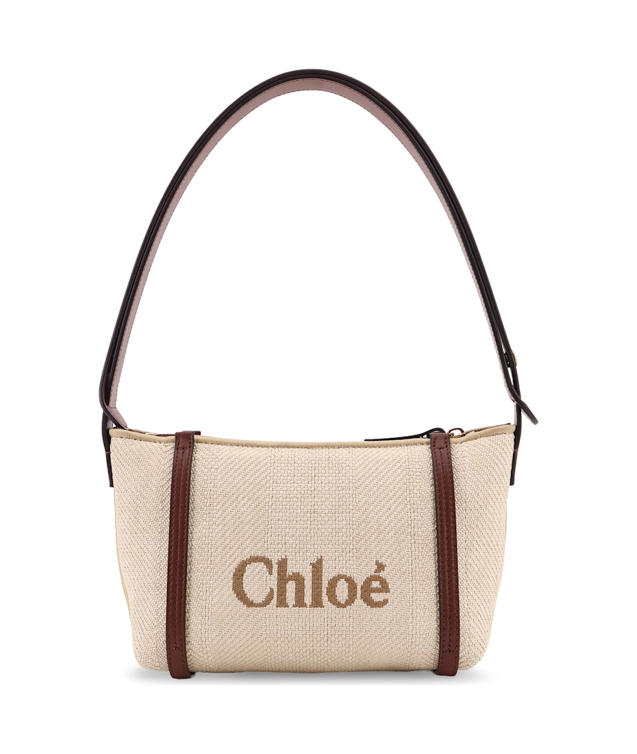 ショルダーバッグ・ポシェット CHLOE' Chloe Carry canvas shoulder bag logo embroidery Chloé Chloè Carry Canvas Shoulder Bag With Logo Embroidery