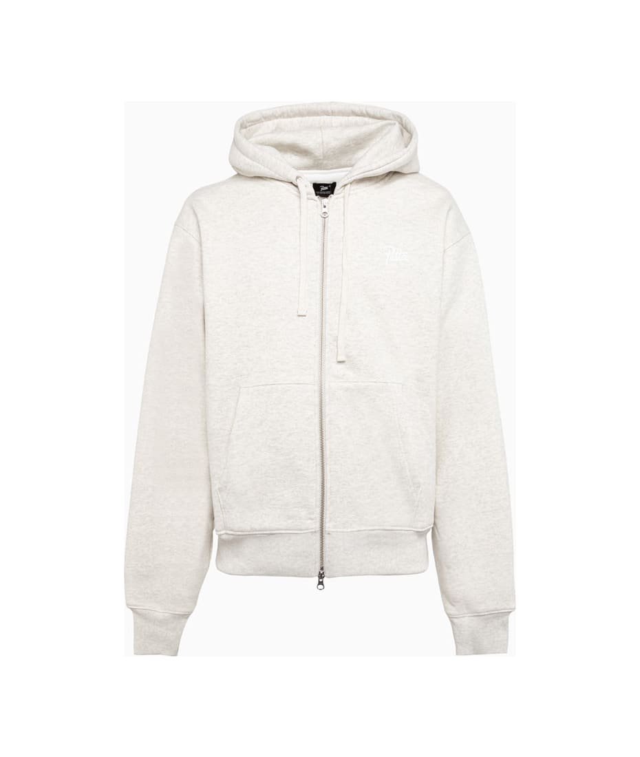 Patta Basic Waffle Zip Hooded Sweater - Melange Grey - S - Men