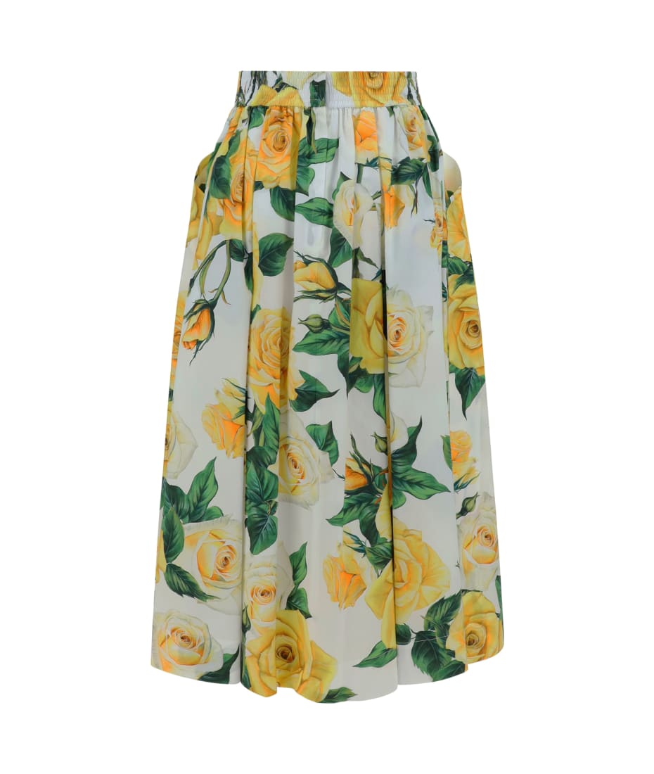 ワンピース DOLCE  GABBANA Women Mid Skirts F6ALPTHI1BXHG3TN Yellow Majolica brocade midi skirt in yellow - Dolce Gabbana