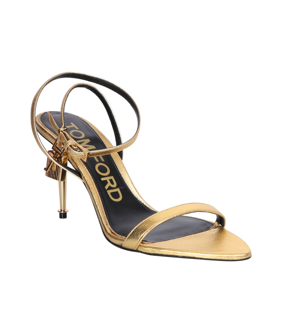 Tom Ford Gold Padlock Sandals | italist