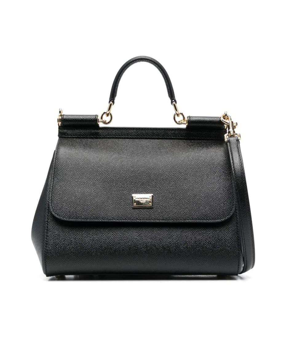 Dolce & Gabbana Medium Sicily Top-handle Bag In Black