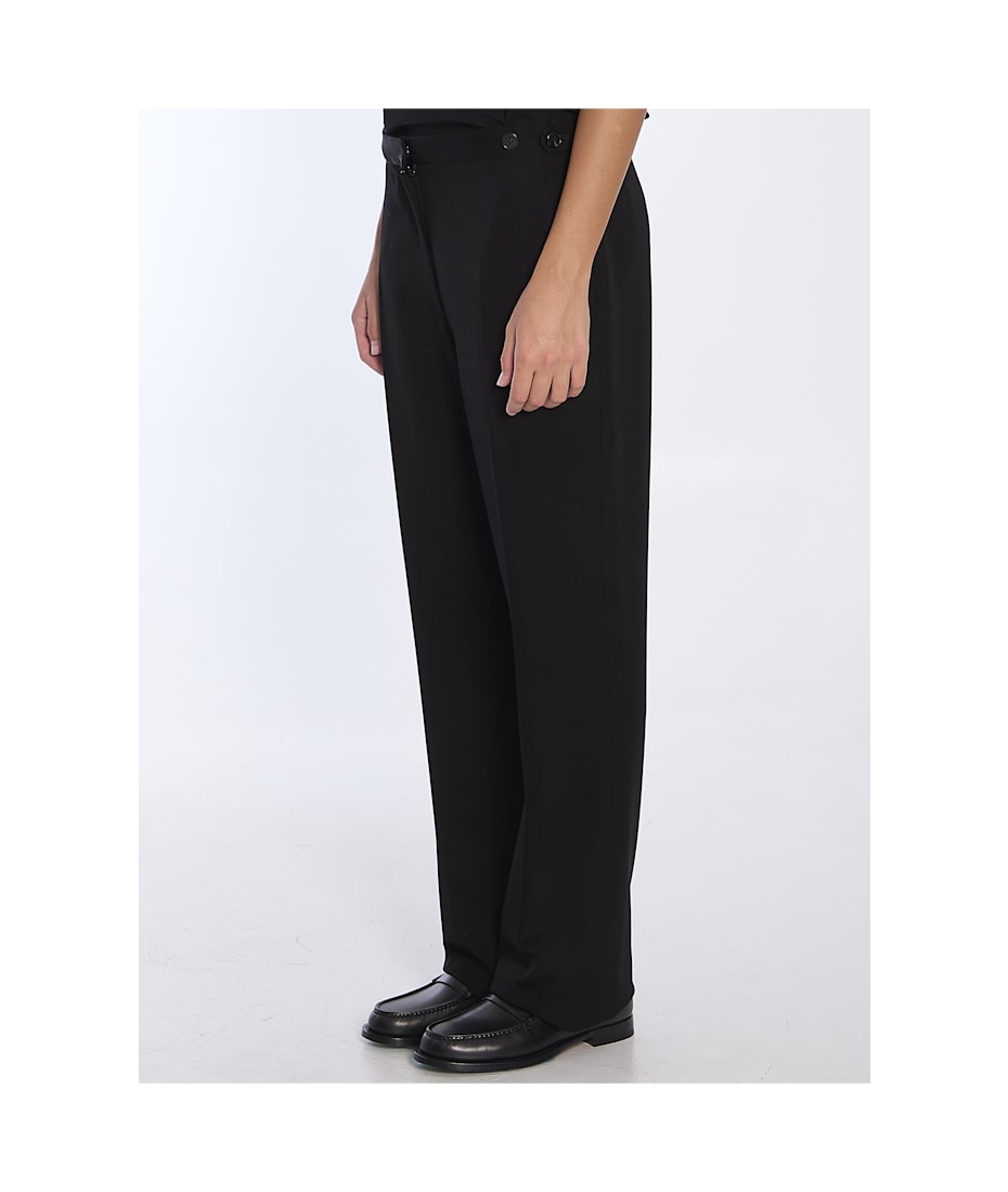 【関税&送料込】The Row Black Wool Jesse Pant Jesse mid-rise wool straight pants in black - The Row