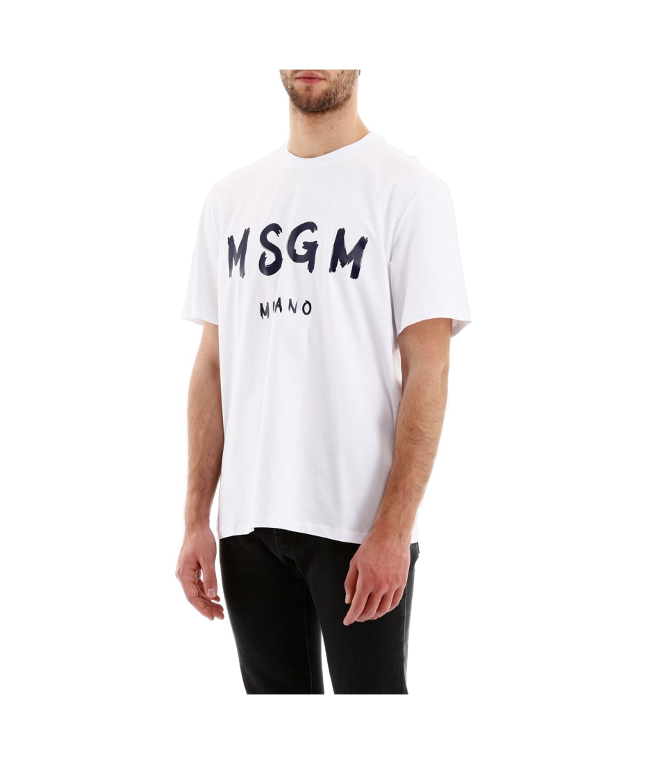 MSGM SWEATSHIRT WITH PAINT BRUSHED LOGO