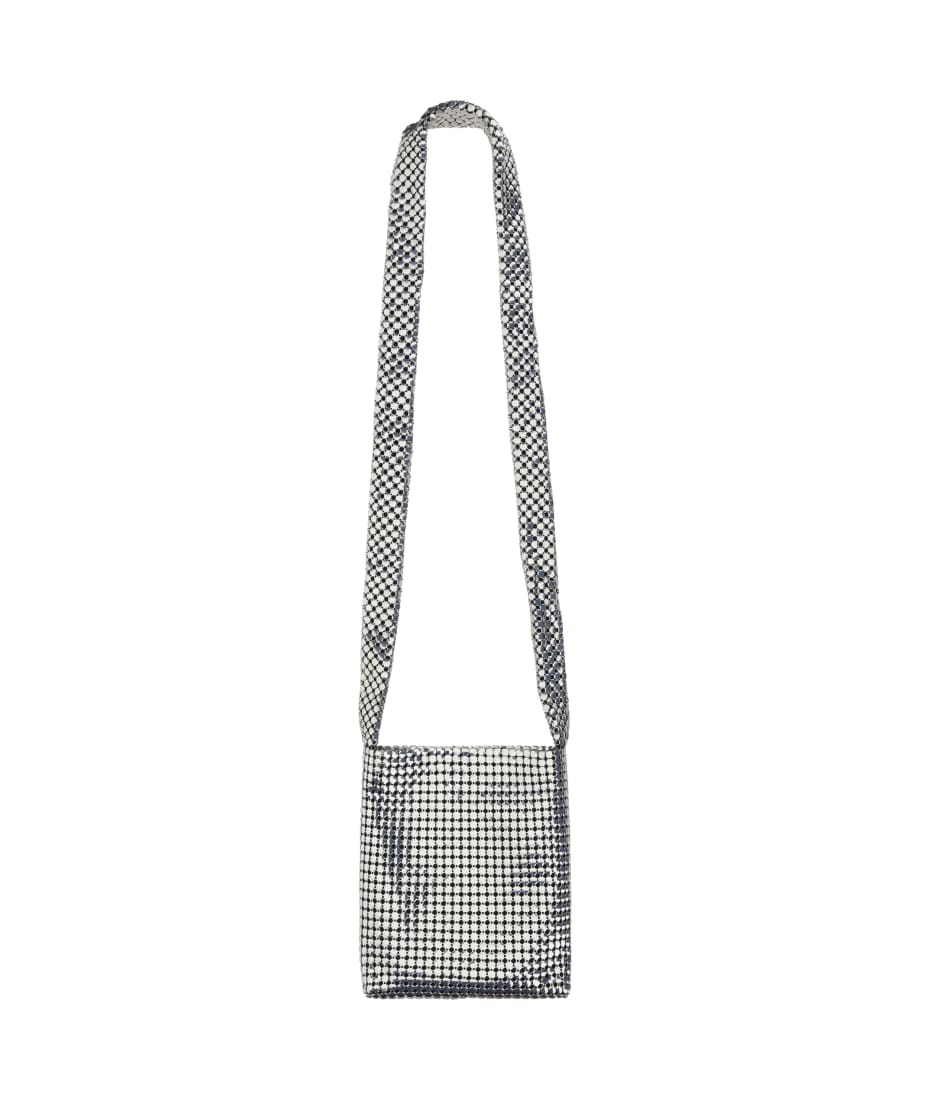 トートバッグ Rabanne Small Pixel Shoulder Bag In Silver Mesh Rabanne Pixel Metallic Tote Bag | Silver | FARFETCH