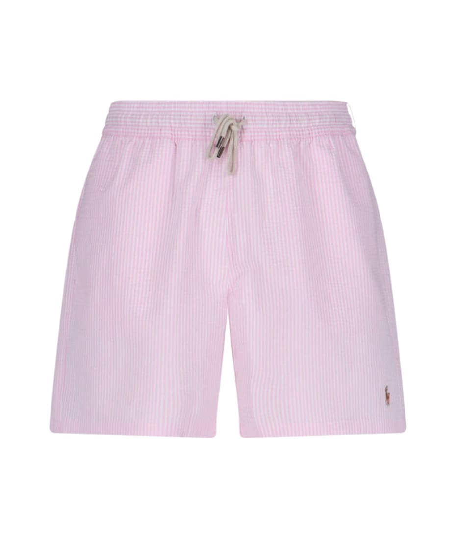 【関税&送料込】Polo Ralph Lauren Pink Striped Swim Trunks Ralph Lauren Striped Swim Shorts | italist