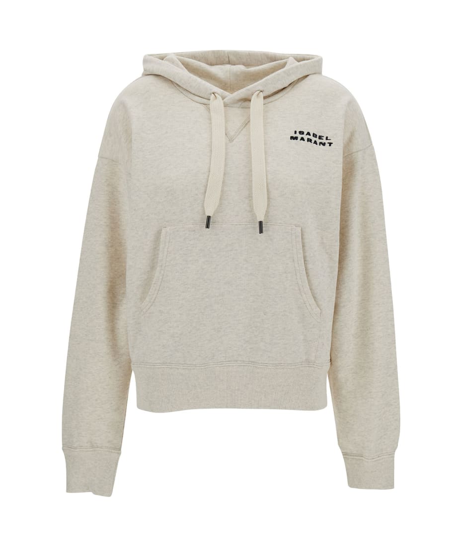 Isabel Marant Beige Hoodie With Logo Embroidery In Cotton Blend Woman |  italist, ALWAYS LIKE A SALE