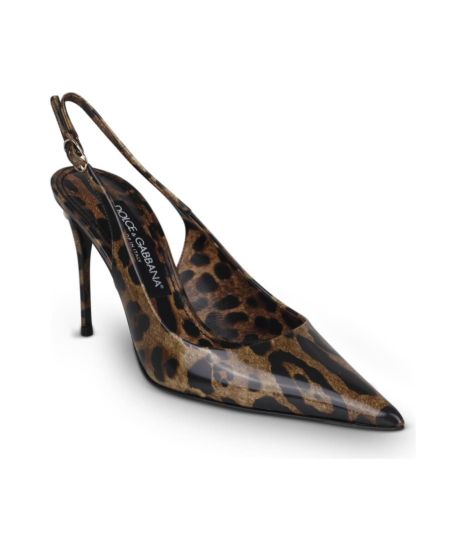 Dolce & Gabbana Animalier Print Slingback Pumps | italist