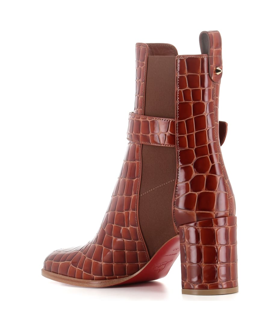 sale★Christian Louboutin★CL Chelsea70 brown calf ali boots CL Chelsea Booty - 70 mm Low boots - Calf leather - Cuoio