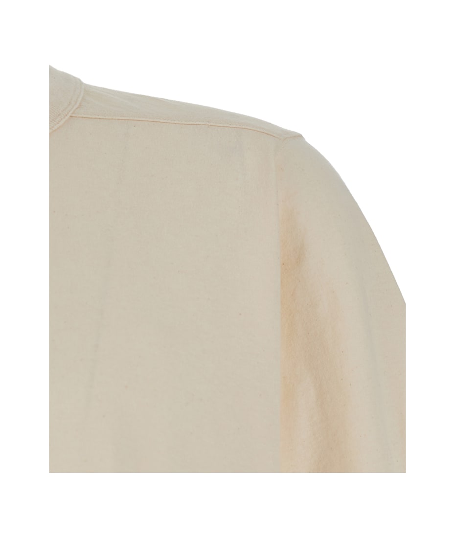Rick Owens 'jumbo' White Round Neck T-shirt In Cotton Man