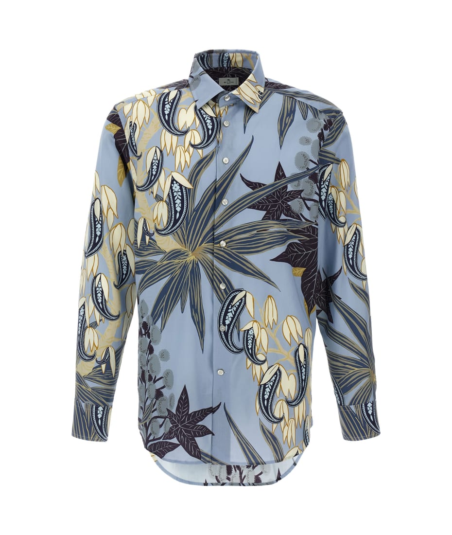 Tシャツ・カットソー ETRO FW24 'Paisley Foliage' shirt (MRIB000199SP580 X0881) Etro Paisley Foliage-Print Jersey Long-Sleeve Top | Neiman