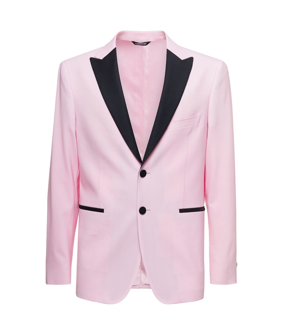 espíritu Loza de barro Creación Tonello Pink Mono-breasted Blazer With Black Peak Lapels In Wool Man |  italist, ALWAYS LIKE A SALE