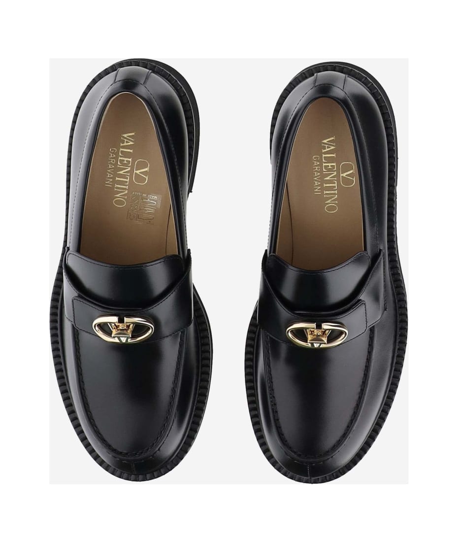 VIP【送料関税込】VALENTINO GARAVANI VLOGO SIGNAUTRE LOAFERS Vlogo Signature Calfskin Loafer 20mm for Woman in Tobacco