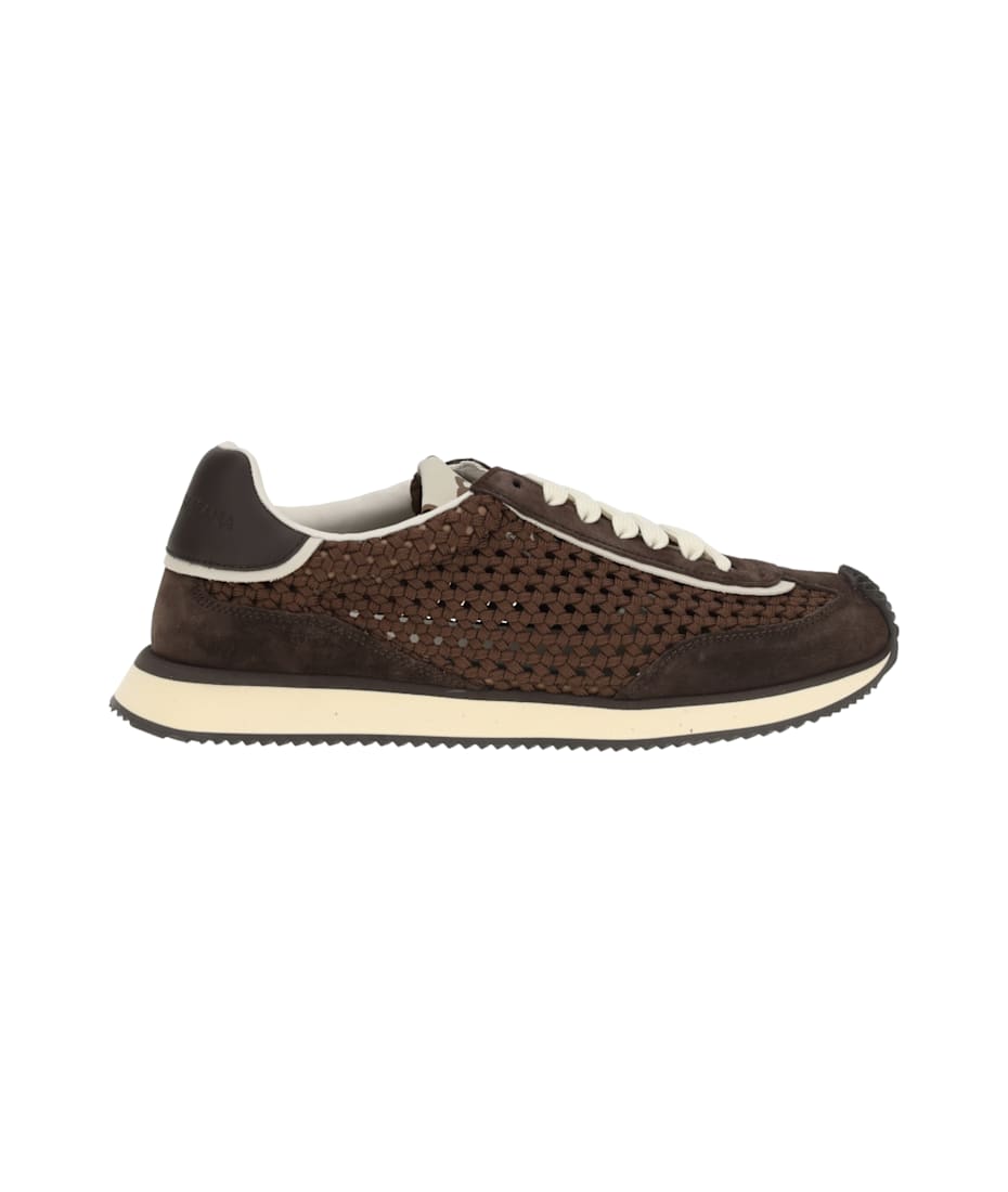 スニーカー DOLCE & GABBANA woven webbing and suede sneakers DOLCE & GABBANA woven webbing and suede sneakers - Brown