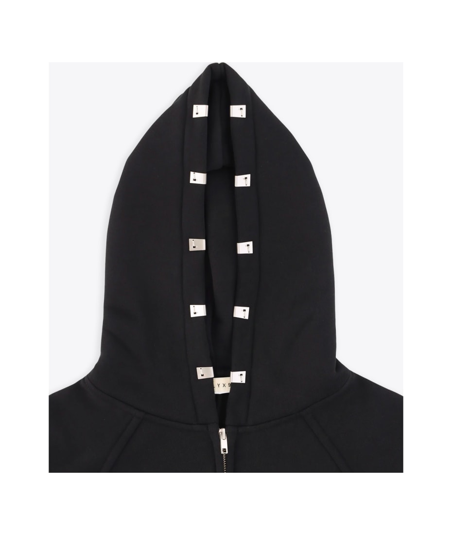 1017 ALYX 9SM Lightercap Hood Zip Sweatshirt Black cotton oversize