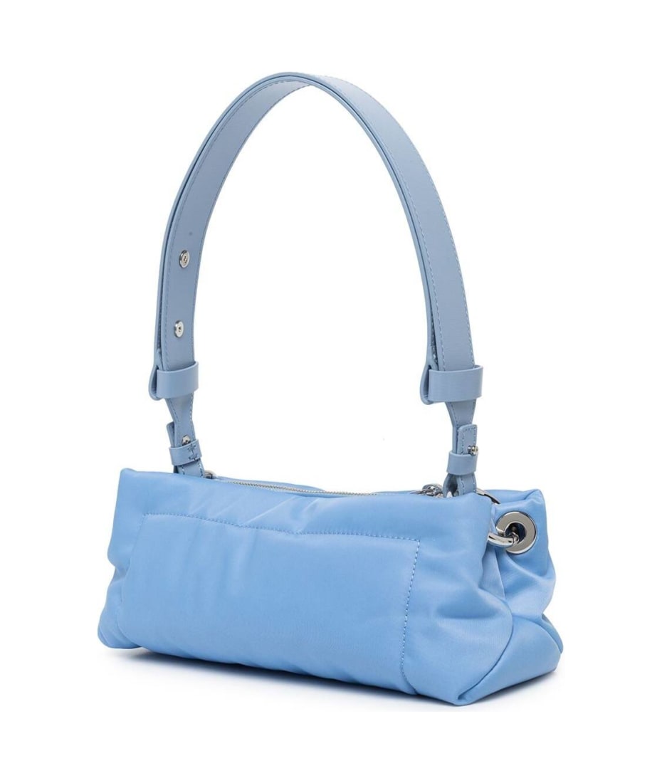 Ganni Pillow Baguette Recycled Light Blue Nylon Shoulder Bag