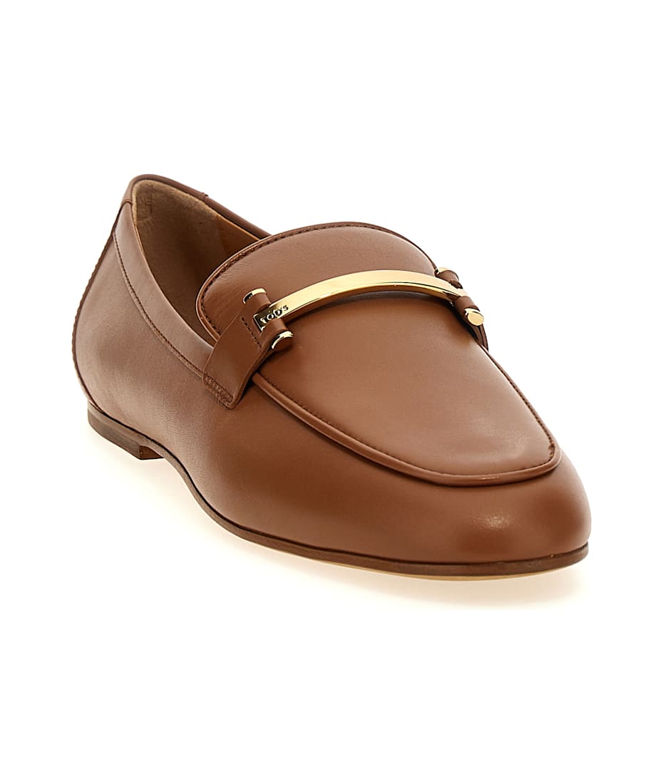 【関税&送料込み】Tod'S Brown Loafers With Logo Plaque In Tod's Brown Loafers With Logo Plaque | italist