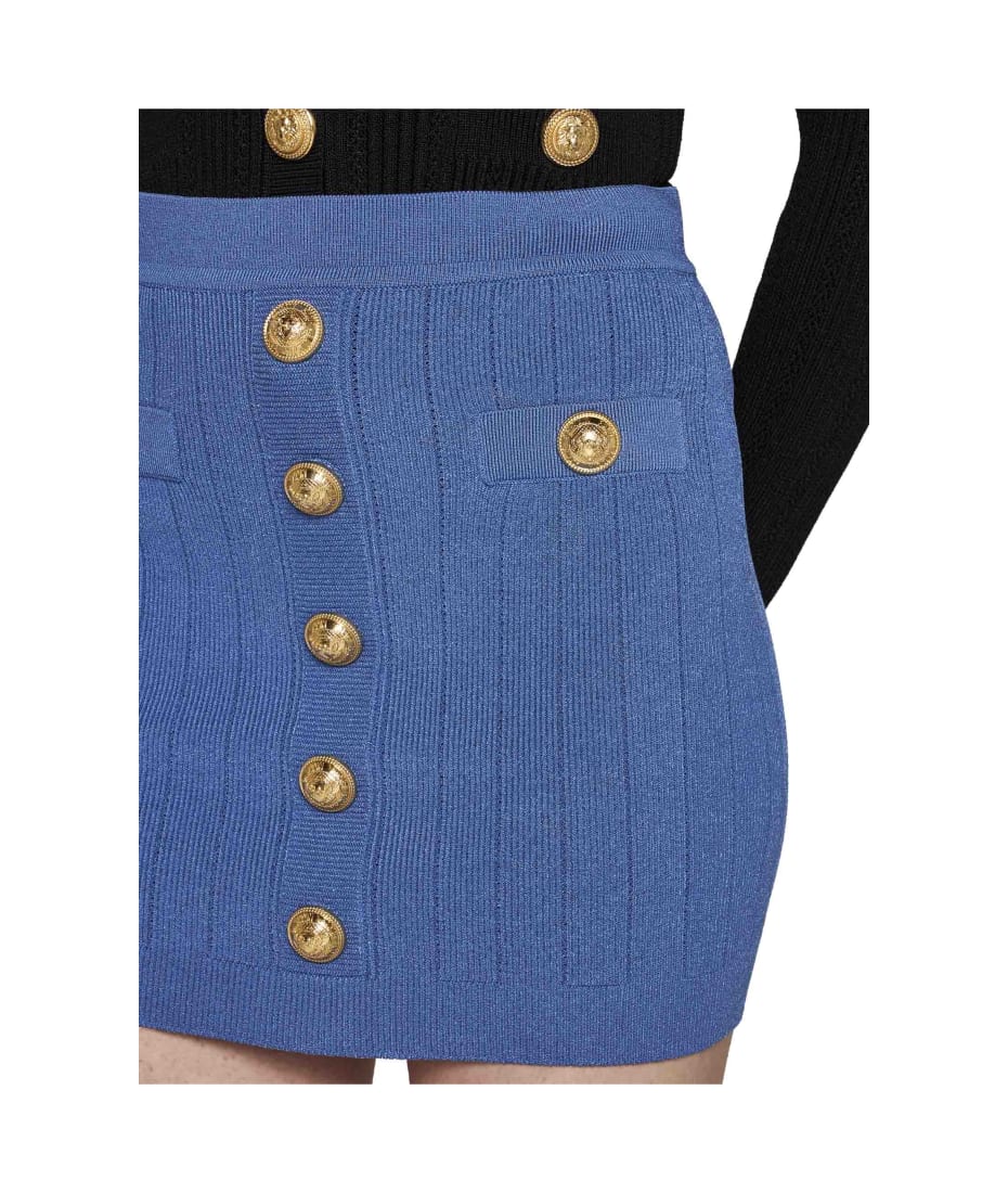 Balmain Logo Button Knit Skirt | italist