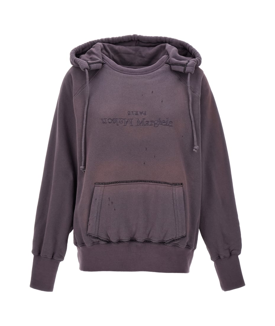 トップス Maison Margiela REVERSE LOGO HOODIE Maison Margiela Men's' Reverse Logo Hooded Sweatshirt in