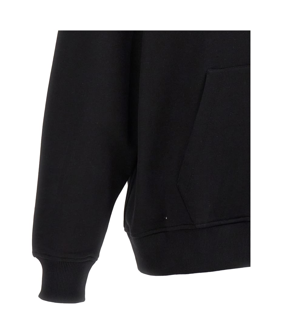 パーカー・フーディ VALENTINO FW24 Valentino 'V Detail' hoodie (5V3MF25RADJ 0NO) Valentino Black cotton hooded sweatshirt with V detail