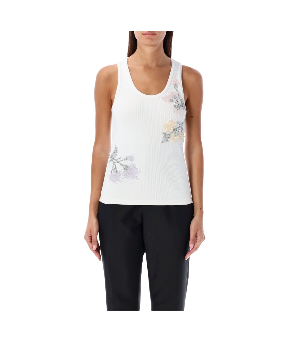Tシャツ・カットソー BOTTEGA VENETA WHITE STRETCH COTTON TANK TOP Bottega Veneta White Stretch Cotton Tank Top | italist