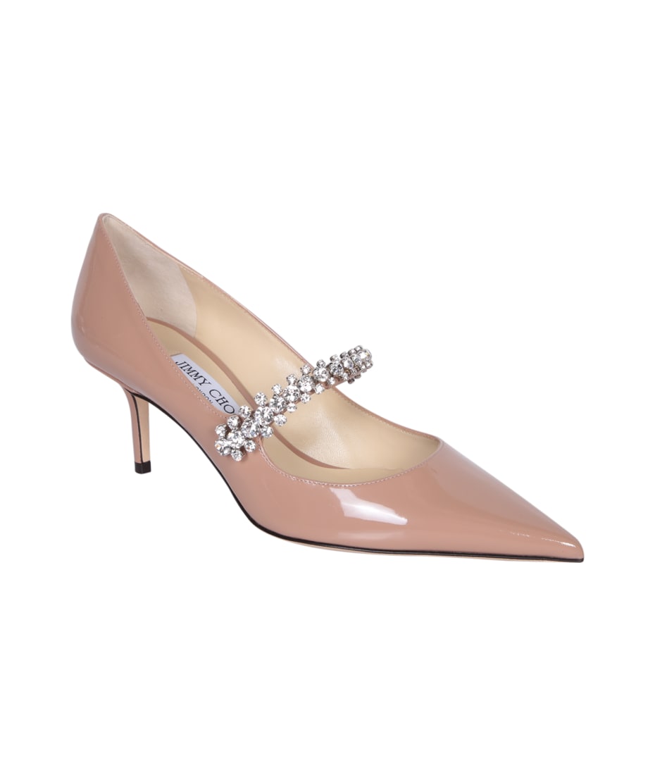 【YOU☆様】【JIMMY CHOO】ピンヒール　ヌードカラー　34 Jimmy Choo Nude Suede & Patent Leather Pumps - Size 38