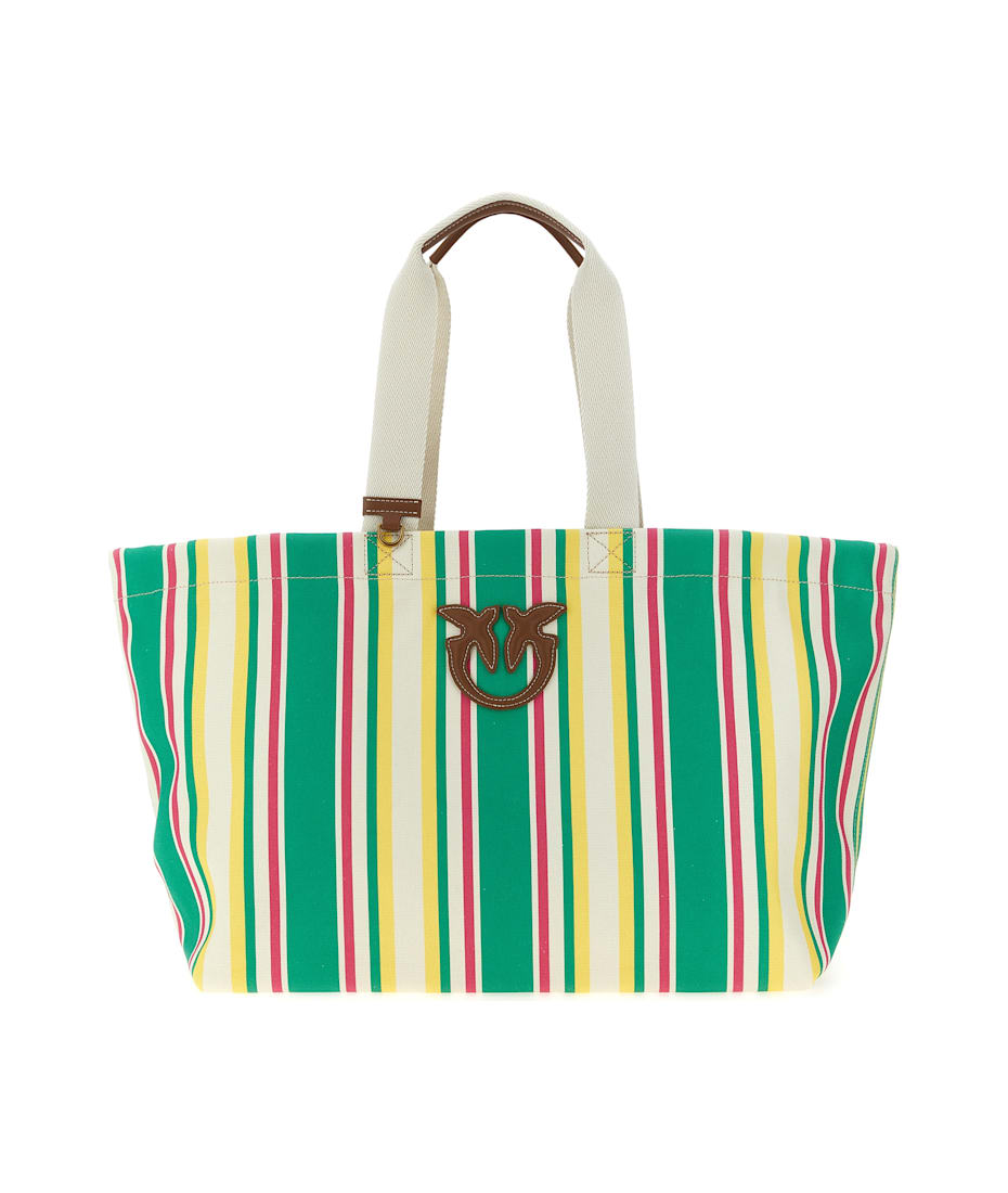 トートバッグ PINKO SS25 Maxi stripes shopping bag (104754A2G5 H87Q) Pinko Maxi Stripes Shopping Bag | italist