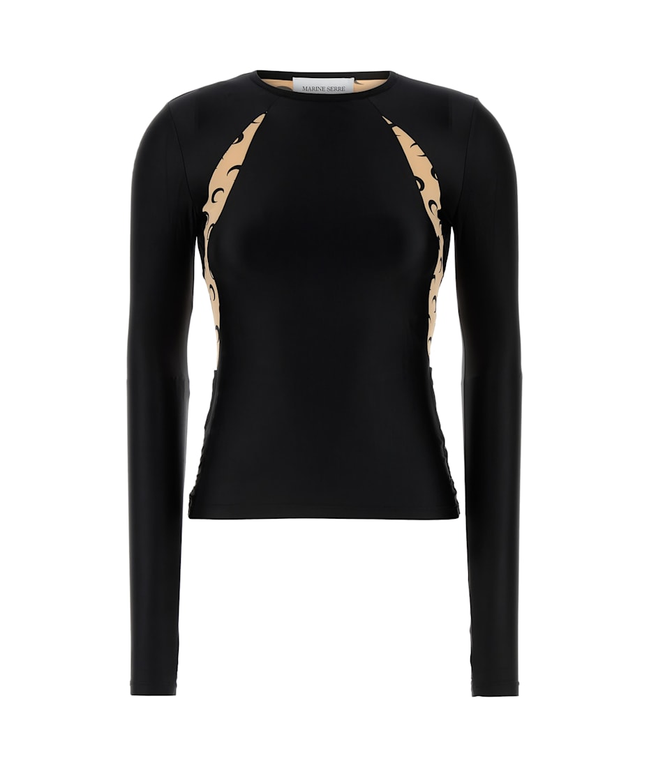 Marine serre Tied Back Top 長袖tシャツ Marine Serre Draped Jersey Tied Back Top | italist