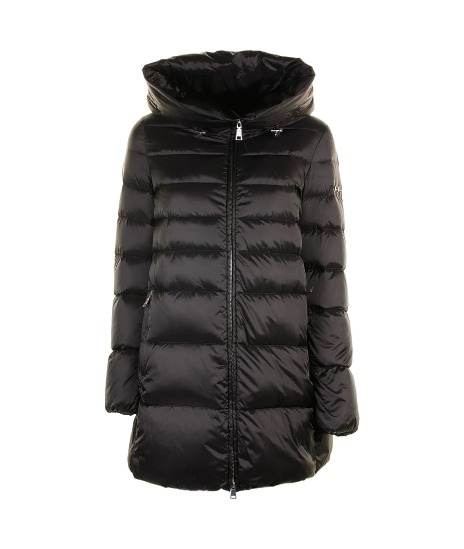 Add Black Quilted Down Jacket With Hood | italist