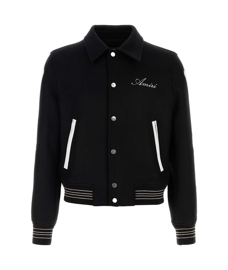MA-1 Amiri Black Wool Blend Bomber Jacket AMIRI Black Wool Blend Bomber Jacket | italist
