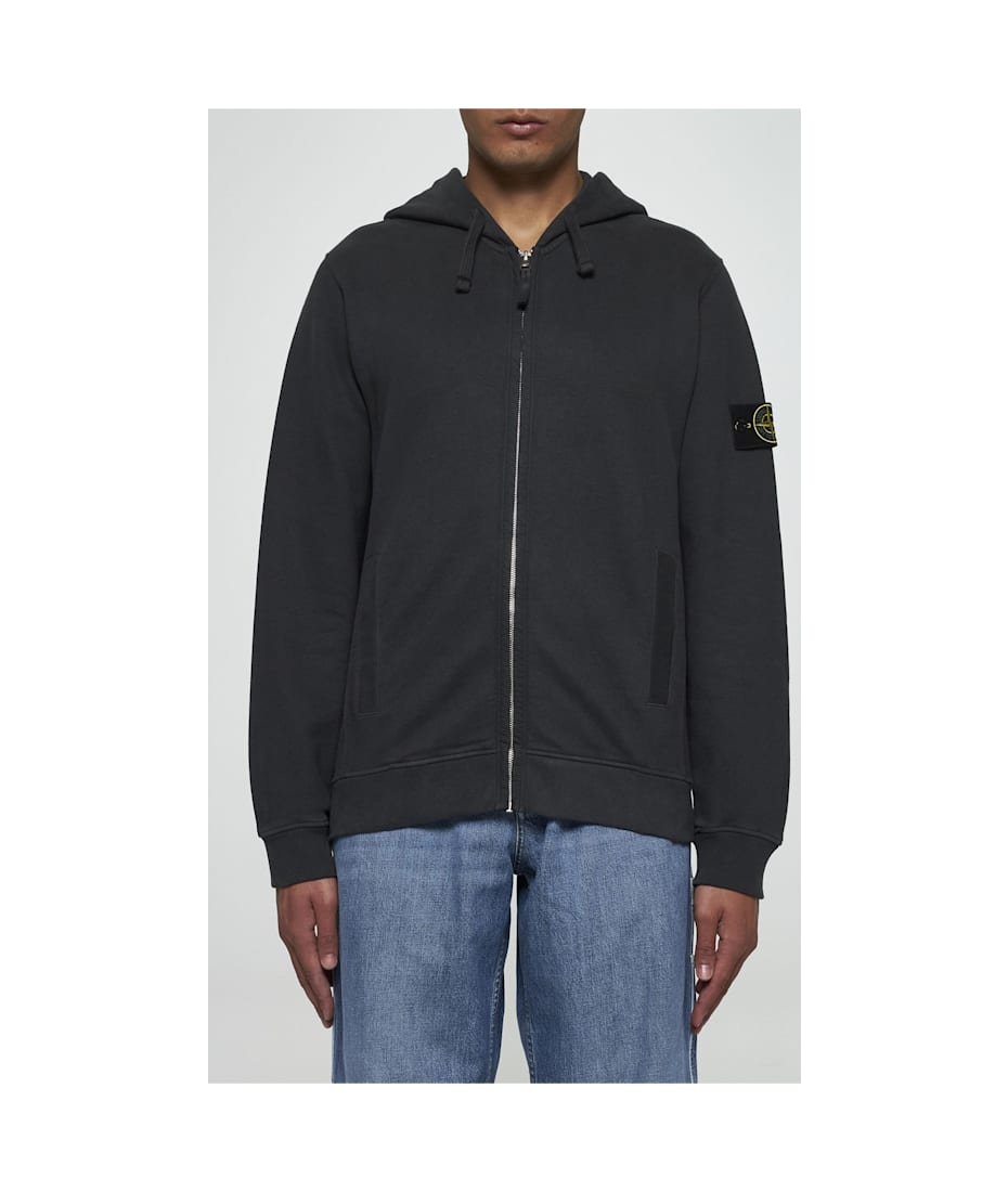 Stone Island Cotton Zip-up Hoodie | italist Stone Island Cotton Zip-up Hoodie | italist