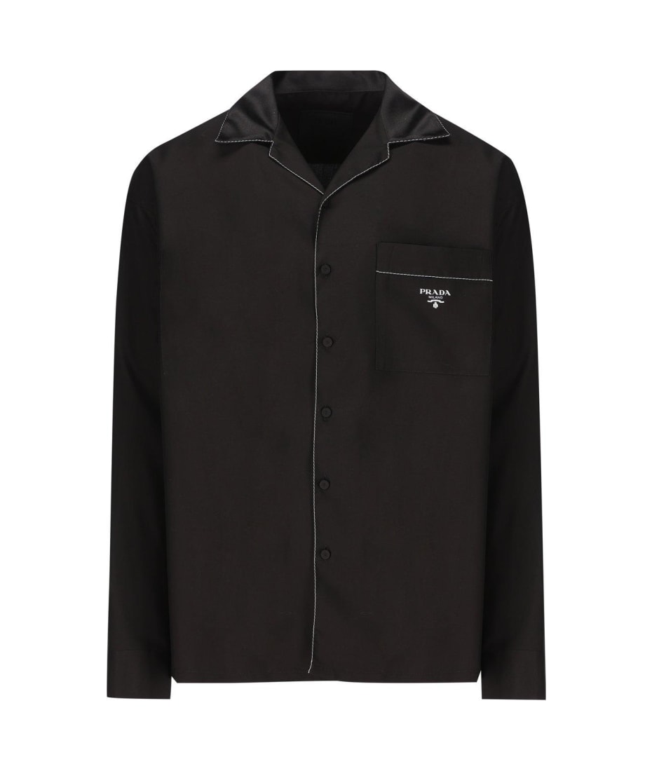 PRADA ブラック ワイシャツ プラダ PRADA PRADA シャツジャケット SC548 1WQ8 ReーNylon