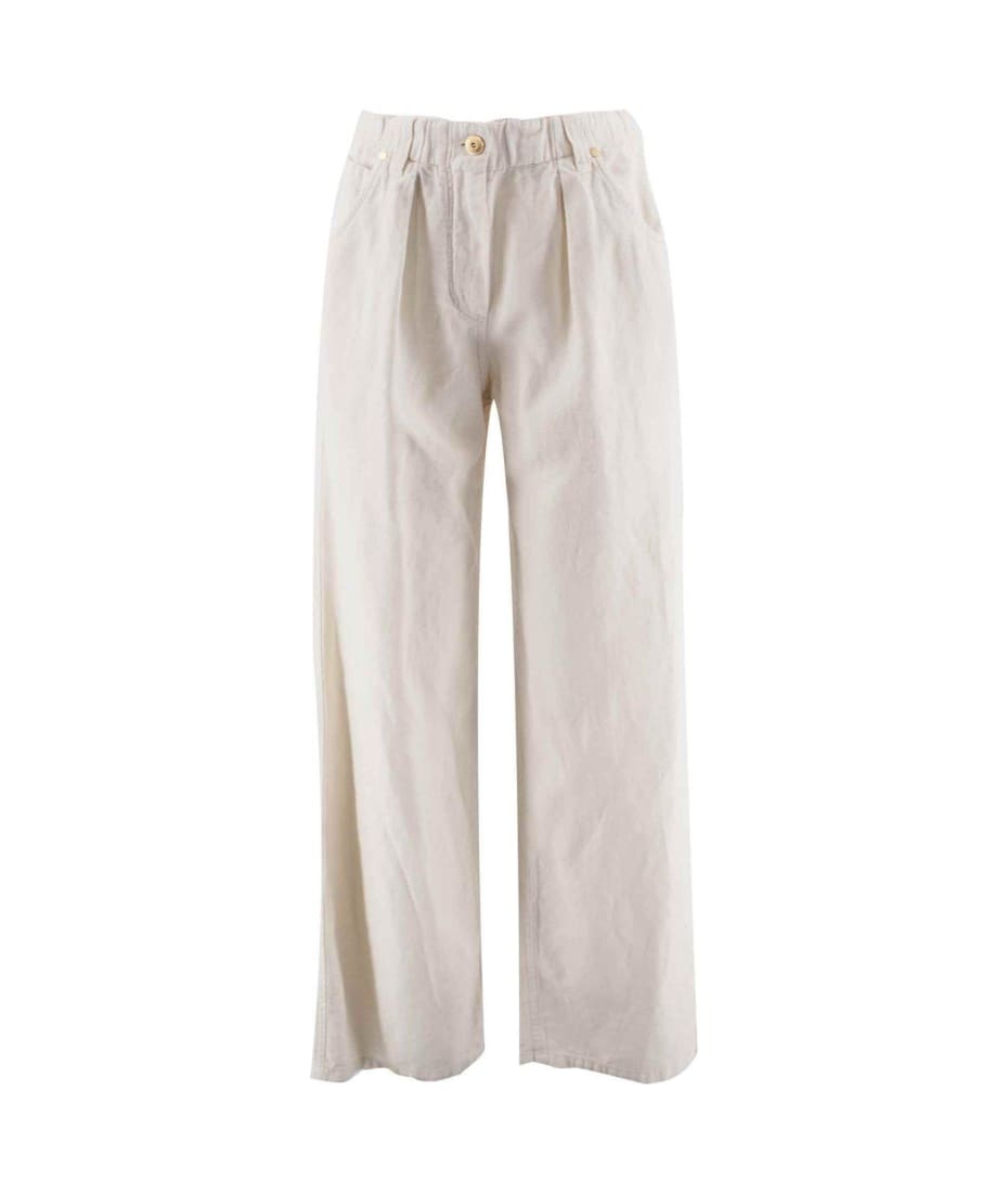 BRUNELLO CUCINELLI: trousers for women - Yellow Cream