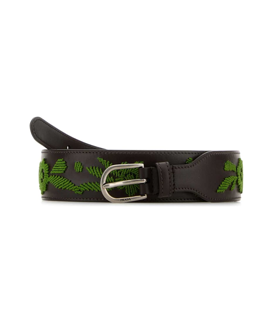 【関税&送料込】Prada Chocolate Leather Belt Cocoa Brown Suede Belt | PRADA