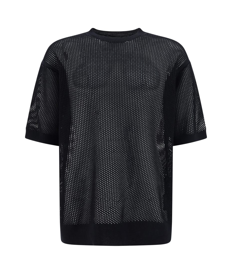 【関税&送料込】Prada Black Silk T-Shirt Black Re-Nylon and jersey T-shirt | PRADA