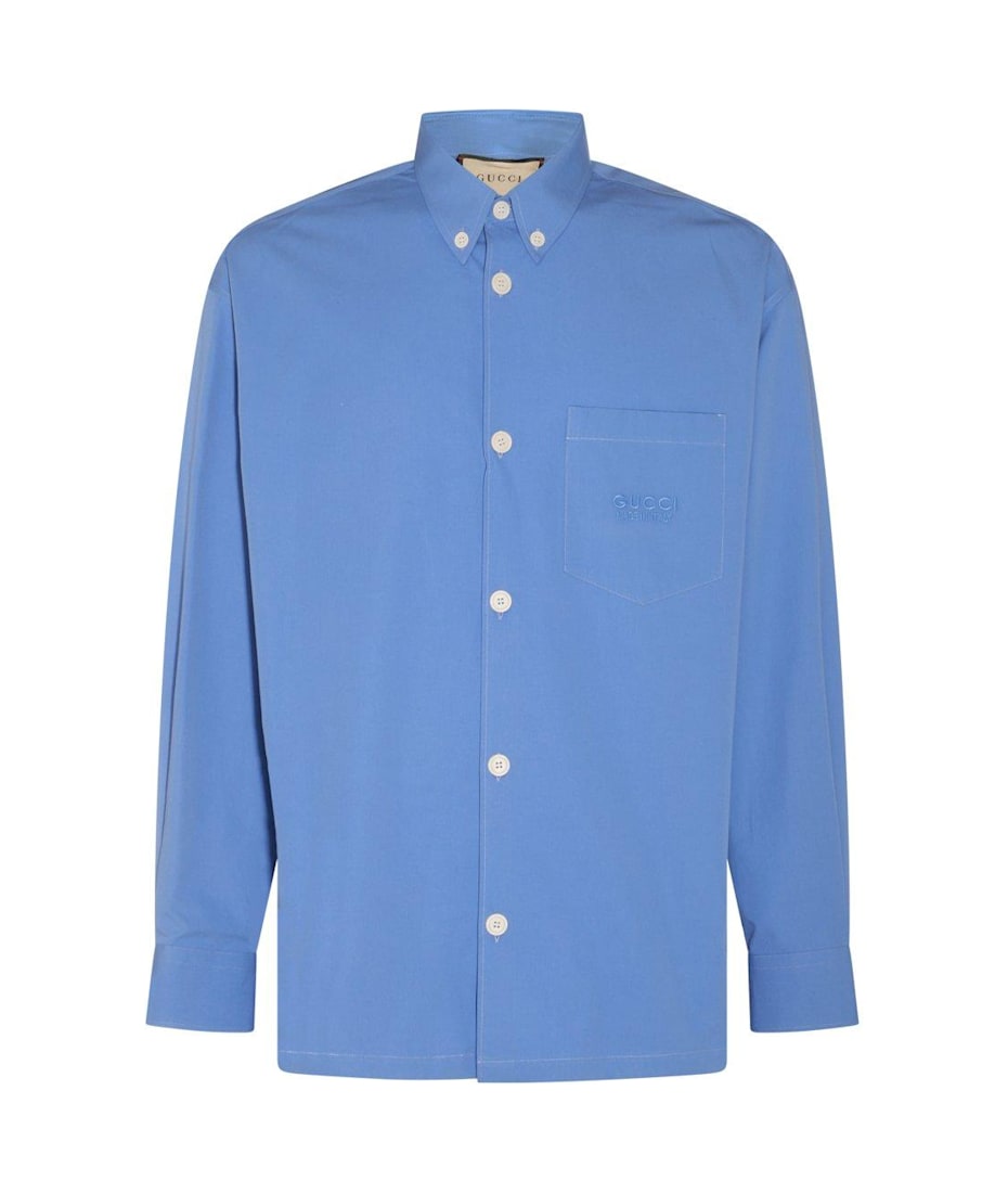 Gucci Logo Embroidered Long-sleeve Shirt | italist Gucci Logo Embroidered Long-sleeve Shirt | italist