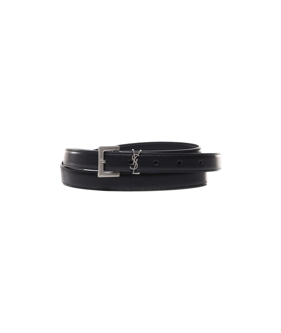 Saint Laurent Thin Cassandre Leather Belt | italist, ALWAYS