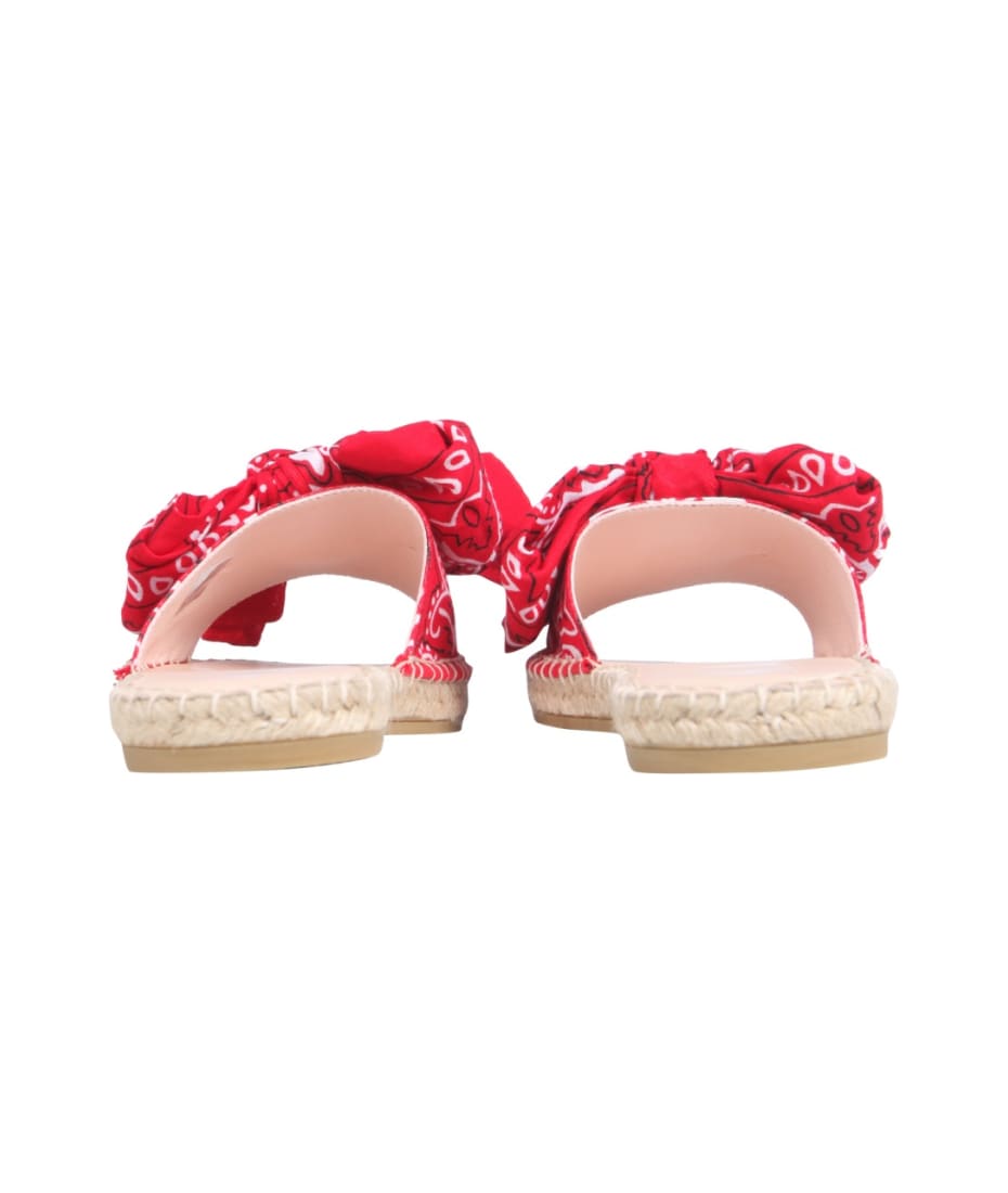 サンダル・ミュール MANEBI LOW SANDALS WITH BANDANA BOW (F9.4J0_BANDANARED) Manebi Low Sandals With Bandana Bow | italist